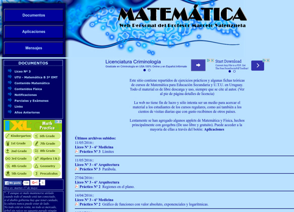 Sitio de matemáticas del profesor Marcelo Valenzuela