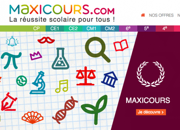 Maxicours : soutien scolaire sur Internet